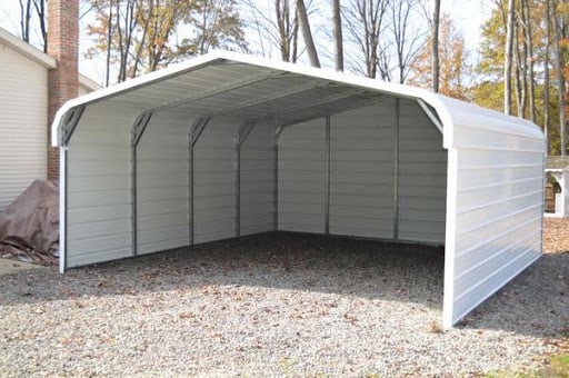20x20x7 Carport three sides closed