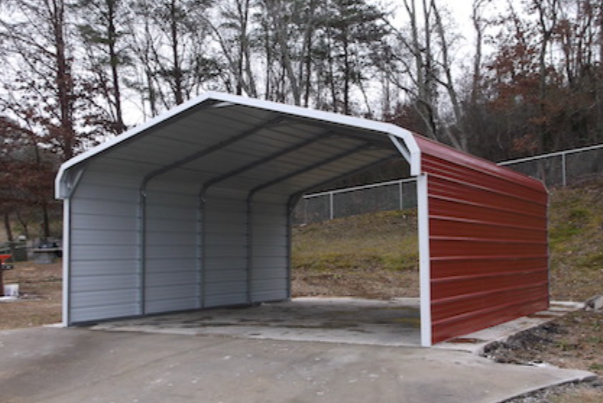 20x20x7 Carport two sides closed